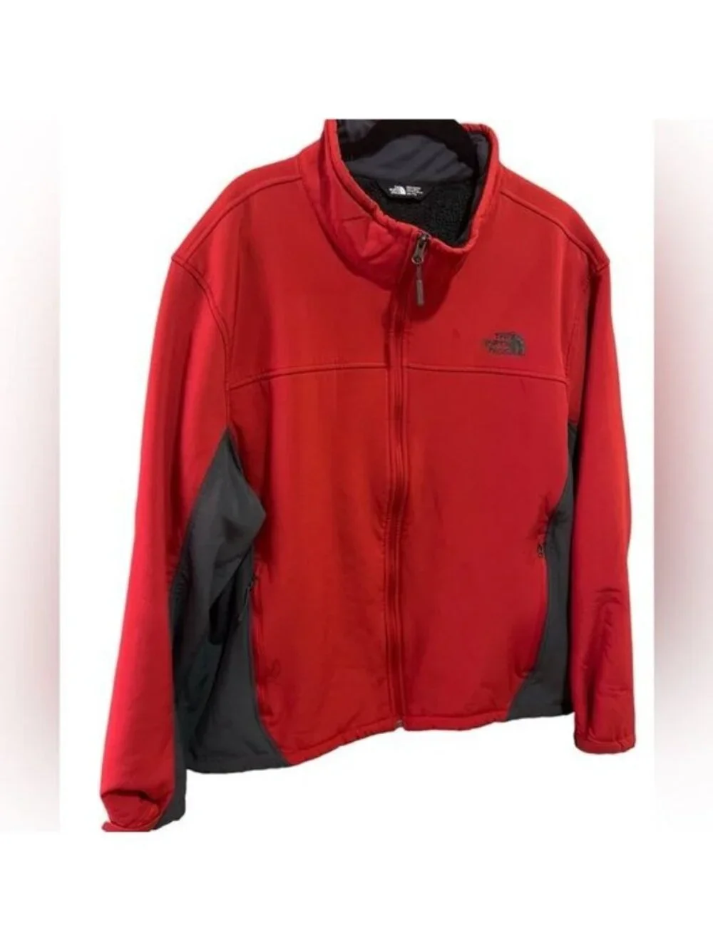 The North Face Men’s Jacket Size XXL Soft Shell Red with Gray Detail Windwall
